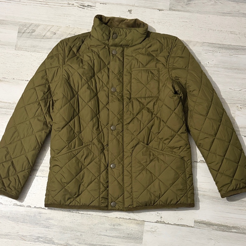 Crewcuts Olive Kids Quilted Barn Puffer Jacket Size 12